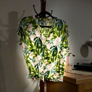 TOMMY BAHAMA Women's Linen Button Up Camp Shirt Size M